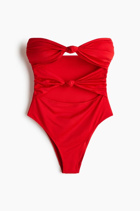 Padded-cup Bandeau Swimsuit