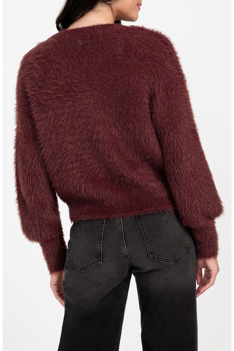 Keyla Fuzzy Cardigan, Alternate, color, RUST
