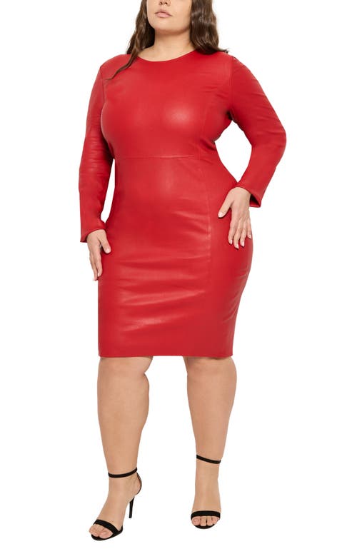 As B Y Df Mrs. Smith Stretch Leather Dress In Coco Red