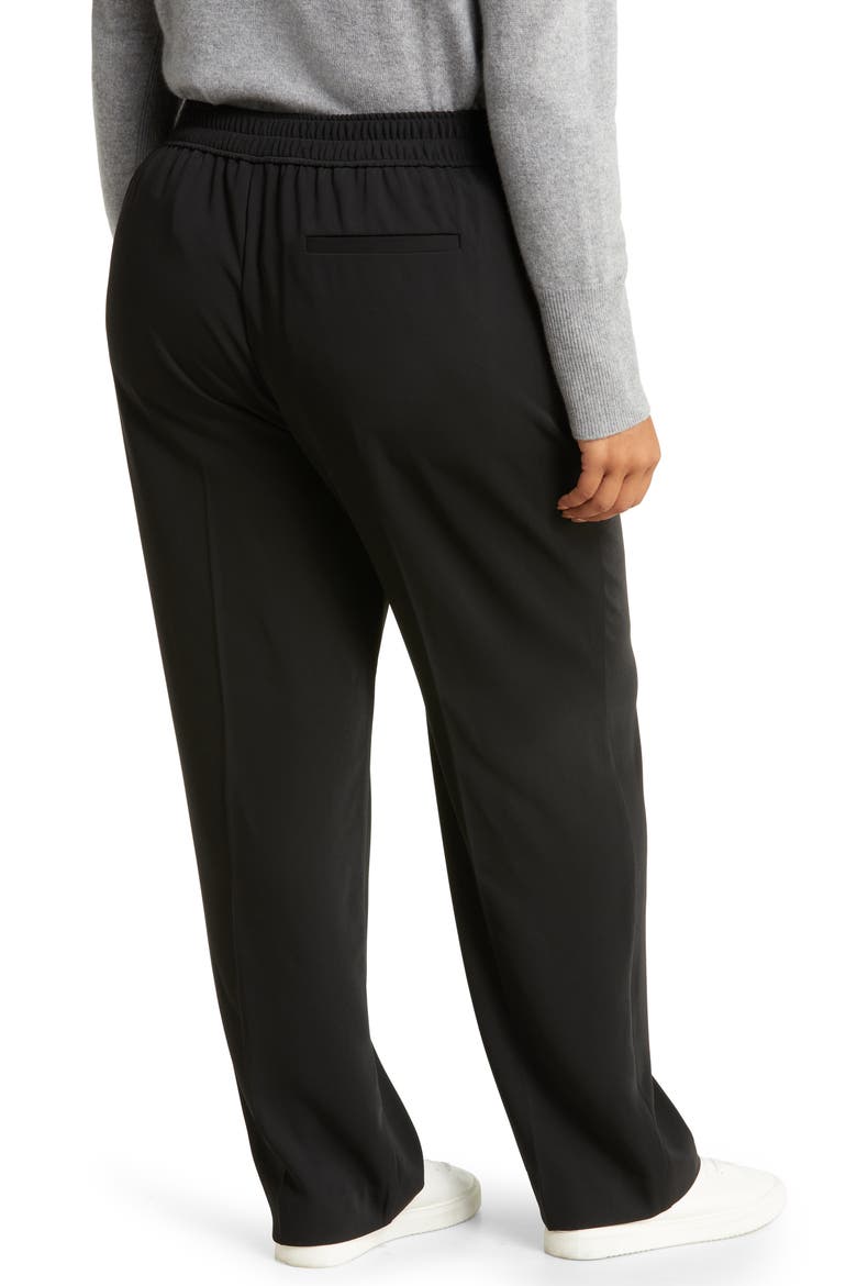 Straight Leg Pull-On Pants, Alternate, color, BLACK