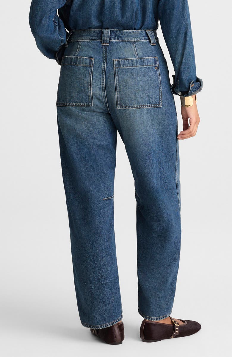 Madewell Curvy Darted Barrel Leg Jeans, Alternate, color, Irmo Wash