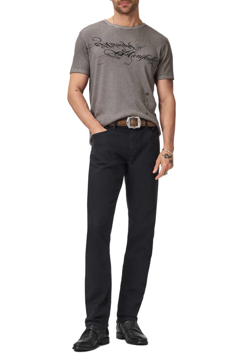 Cotton Blend Rib Graphic T-Shirt, Alternate, color, COAL