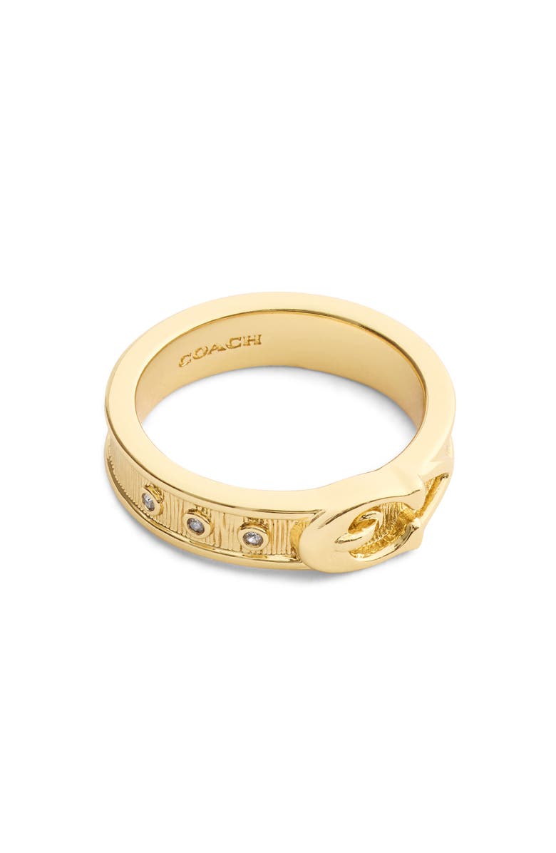COACH C Buckle Band Ring, Alternate, color, Gold