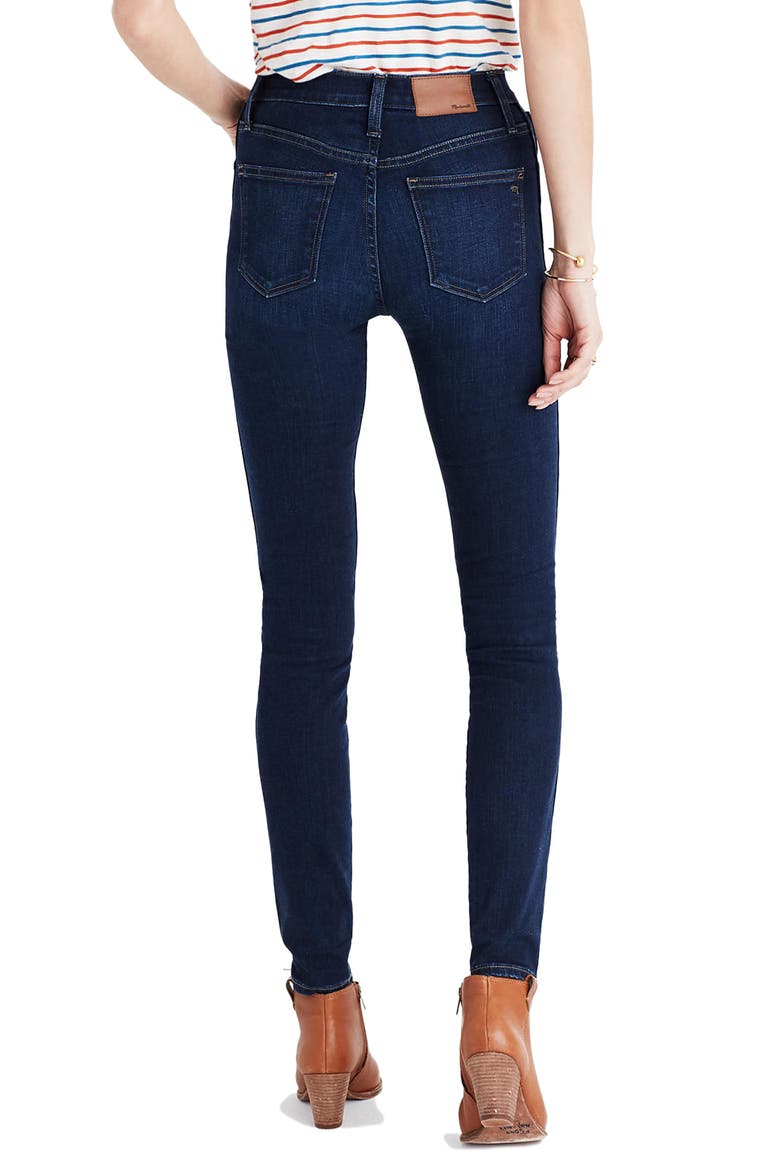 10-Inch High Rise Skinny Jeans, Alternate, color, HAYES WASH
