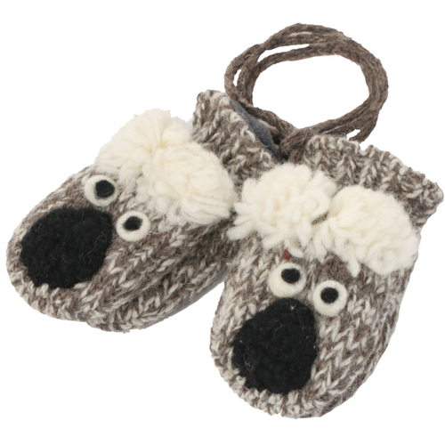 Nirvanna Designs Koala Mittens In Grey