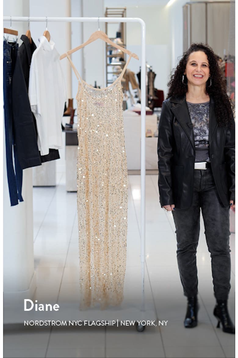 Sheer Mesh Sequin Maxi Dress video