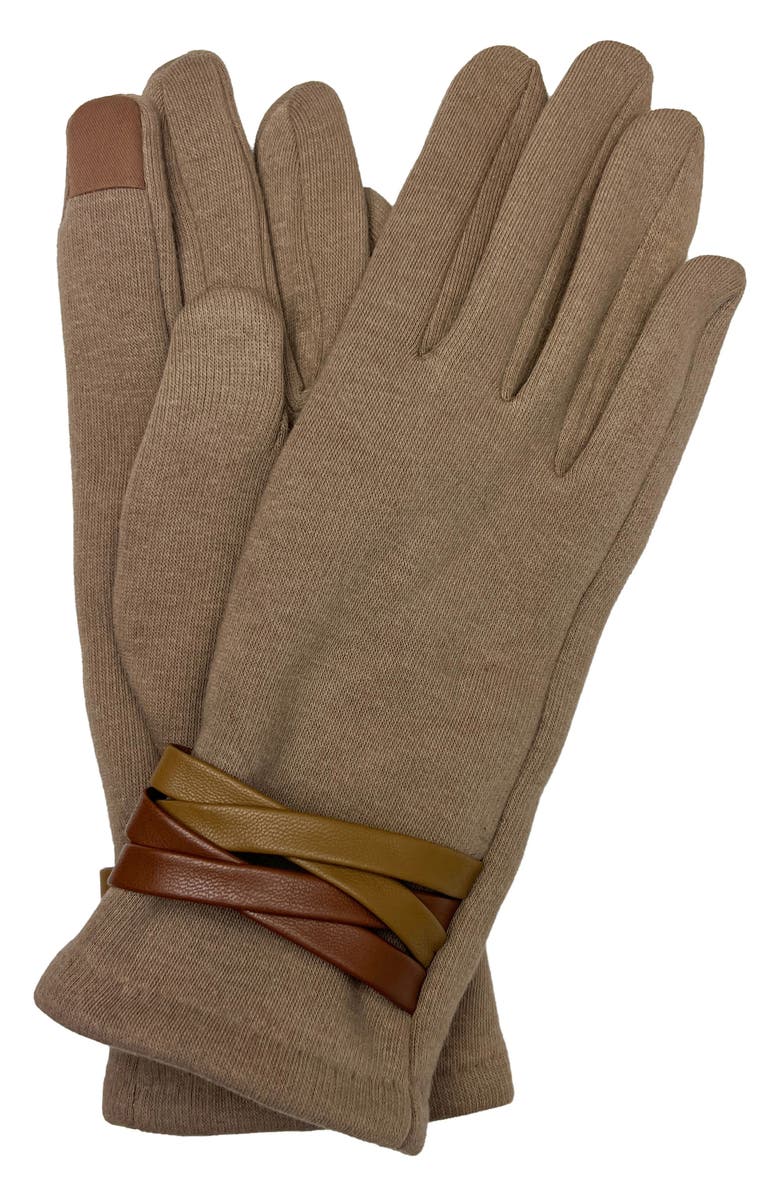 MARCUS ADLER Jersey Touchscreen Gloves, Main, color, Taupe