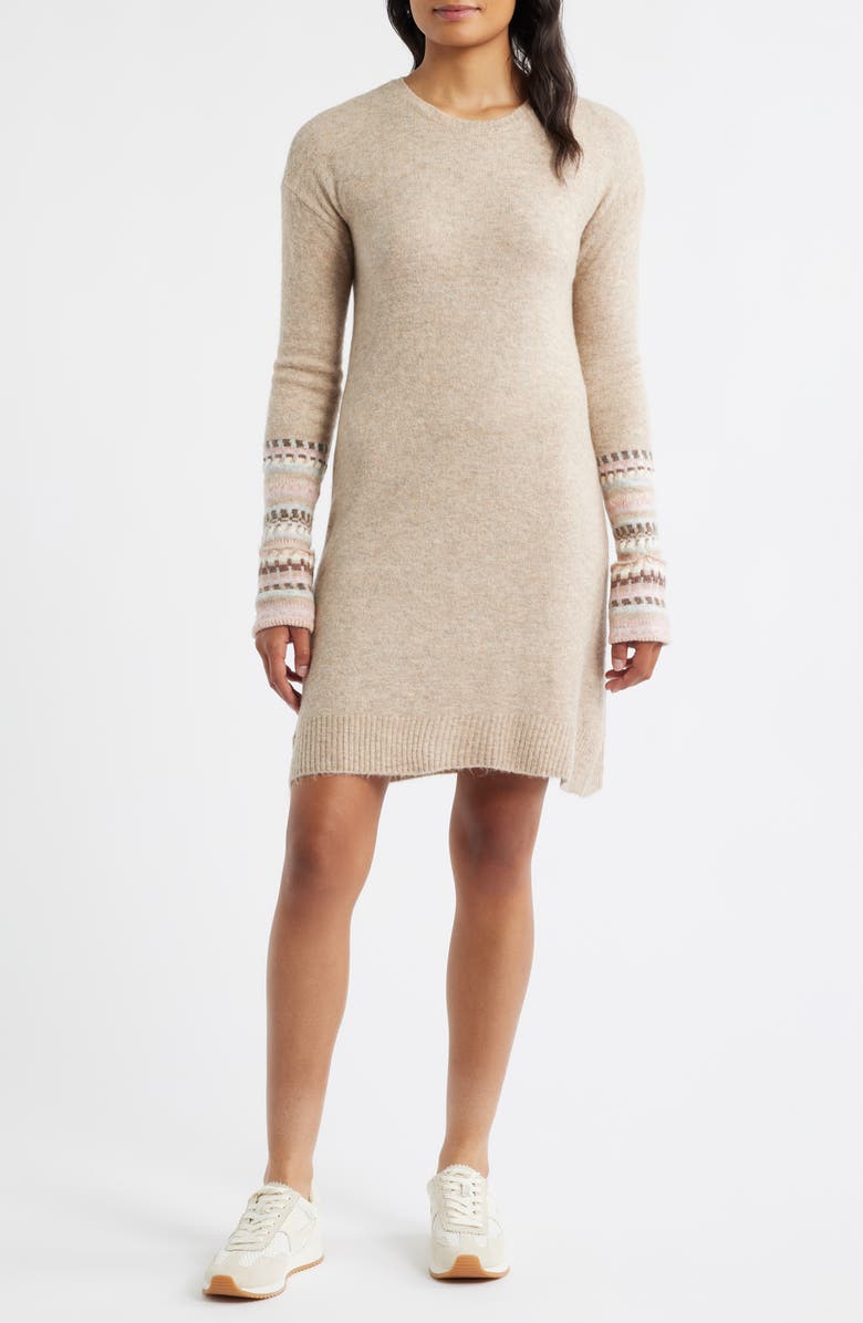 Hatley Sadie Long Sleeve Sweater Minidress, Main, color, Oatmeal