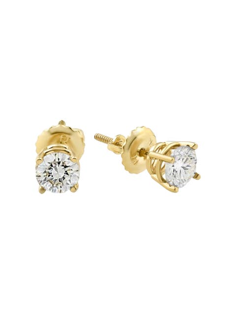 3 Pack Sparkling 14K Gold Stud Earrings main image 1
