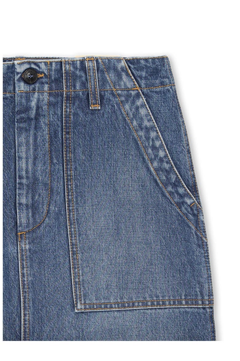 Jia Custom Wash Denim Fatigue Skirt, Alternate, color, D340