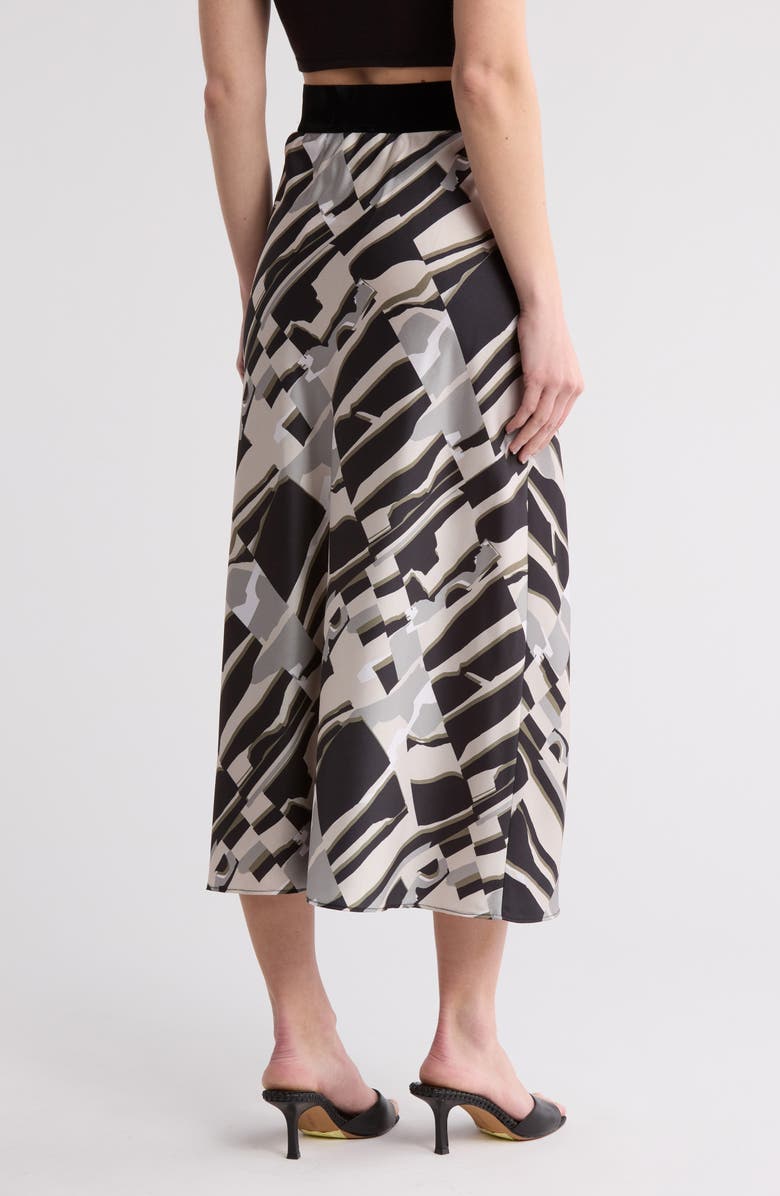 DONNA KARAN Supple Satin Pull-On Skirt, Alternate, color, Skyline Jaquard