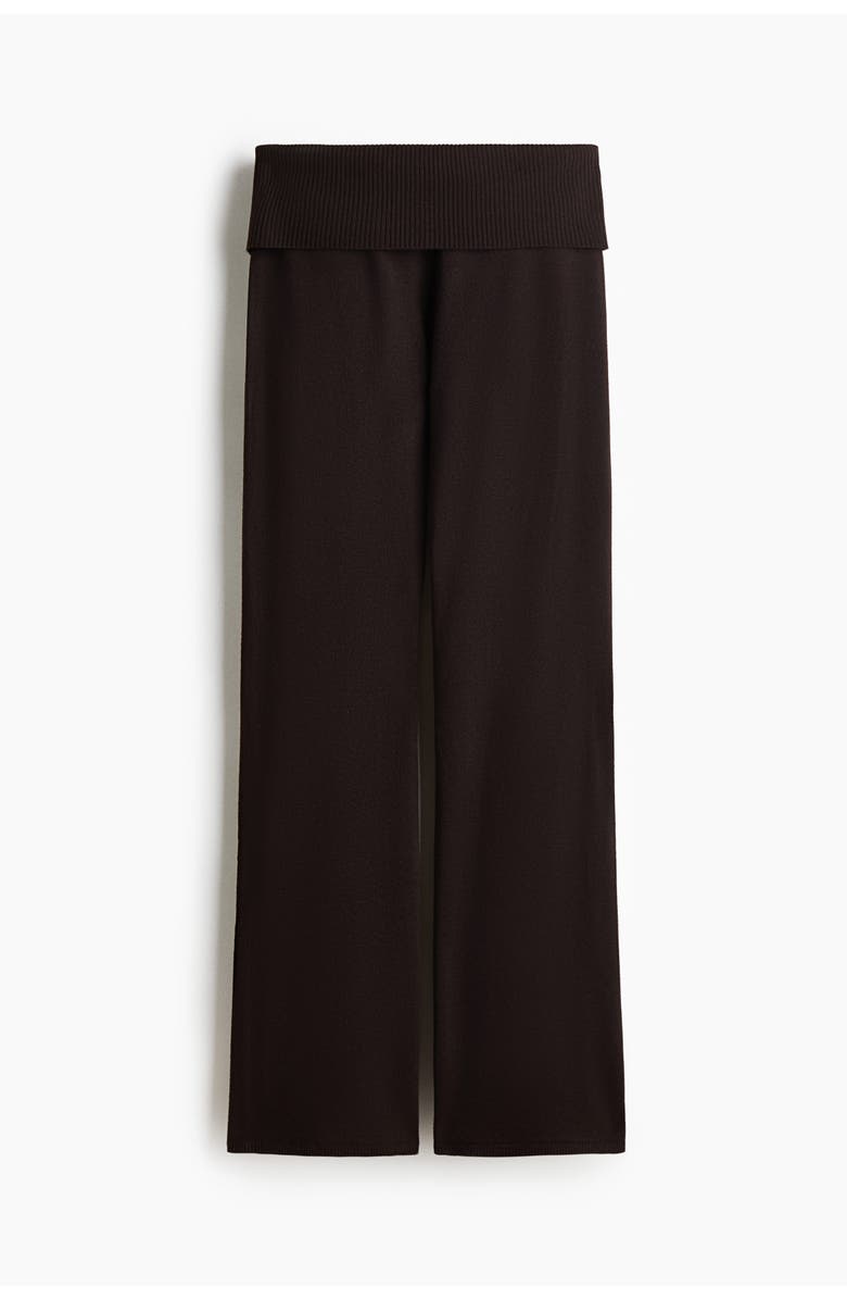 H&M Knitted Yoga Pants, Main, color, Dark Brown