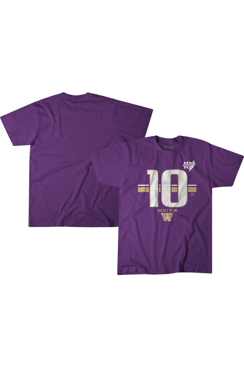 Unisex BreakingT Kelsey Plum Purple Washington Huskies Name & Number Striped T-Shirt, Main, color, Purple