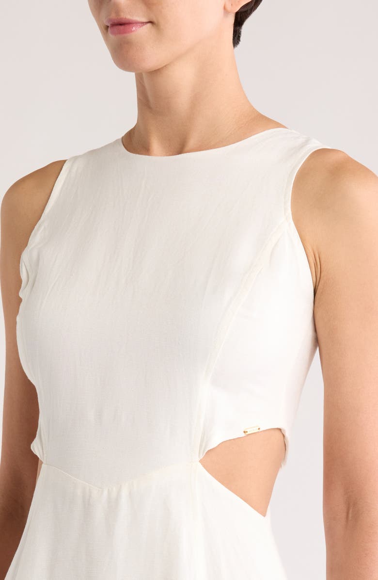 BOAMAR Bessie Linen Blend Cover-Up Maxi Dress, Alternate, color, Marfil