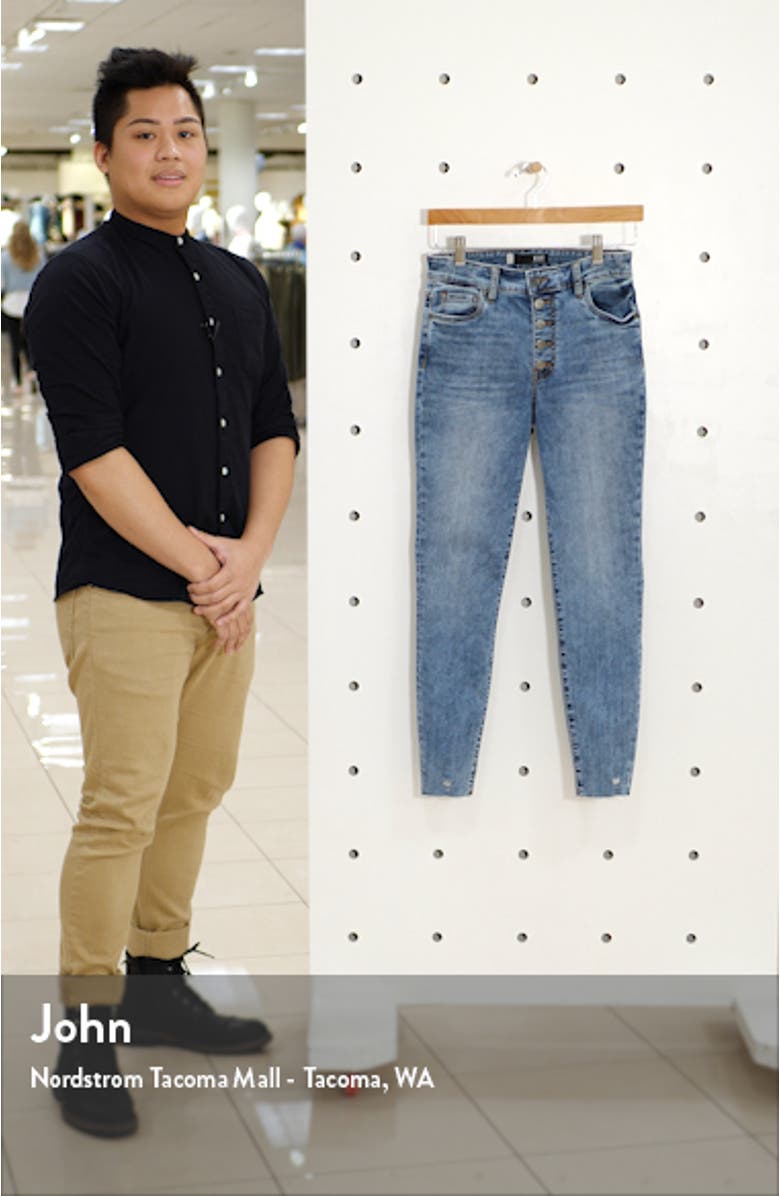 Donna Raw Hem High Waist Ankle Skinny Jeans, sales video thumbnail