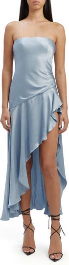 aline white dress midi Worship Strapless A-Line Midi Dress White