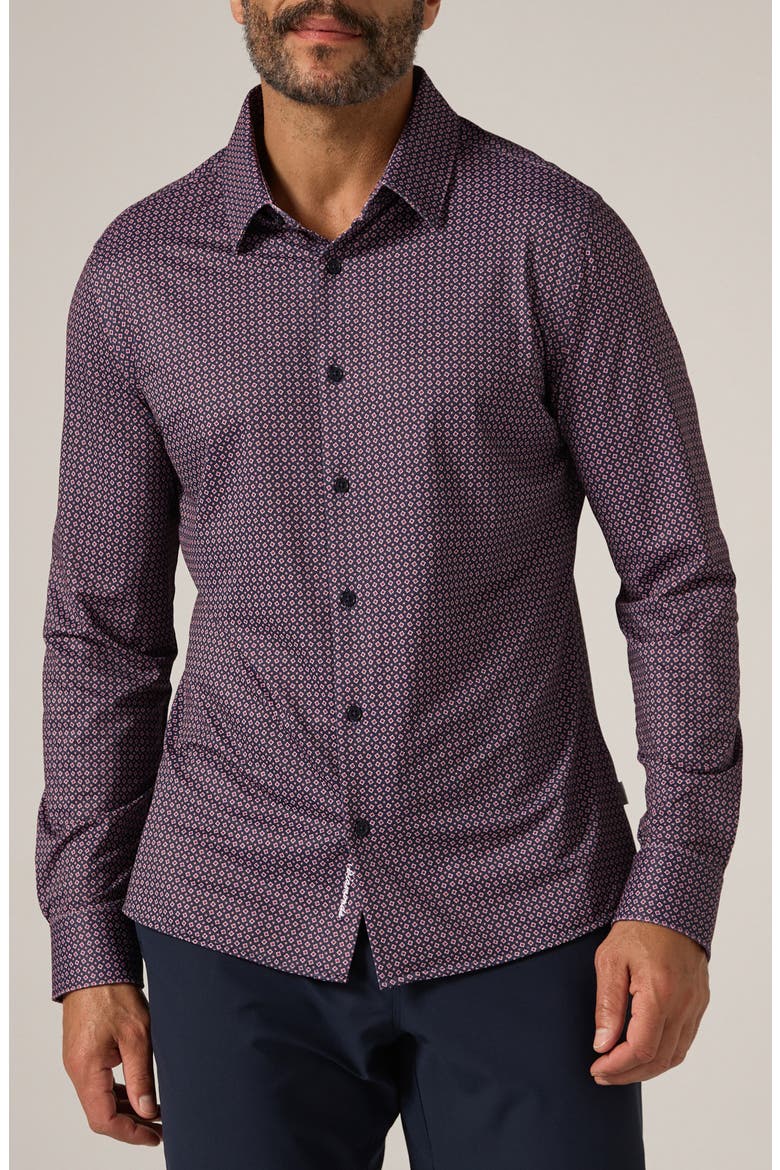 Warren Wrinkle Resistant Performance Button-Up Shirt, Main, color, CORAL