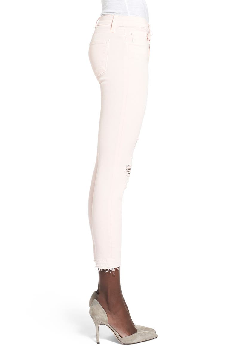 'Little Pink Jean' Low Rise Crop Skinny Jeans, Alternate, color, PINK RIBBON