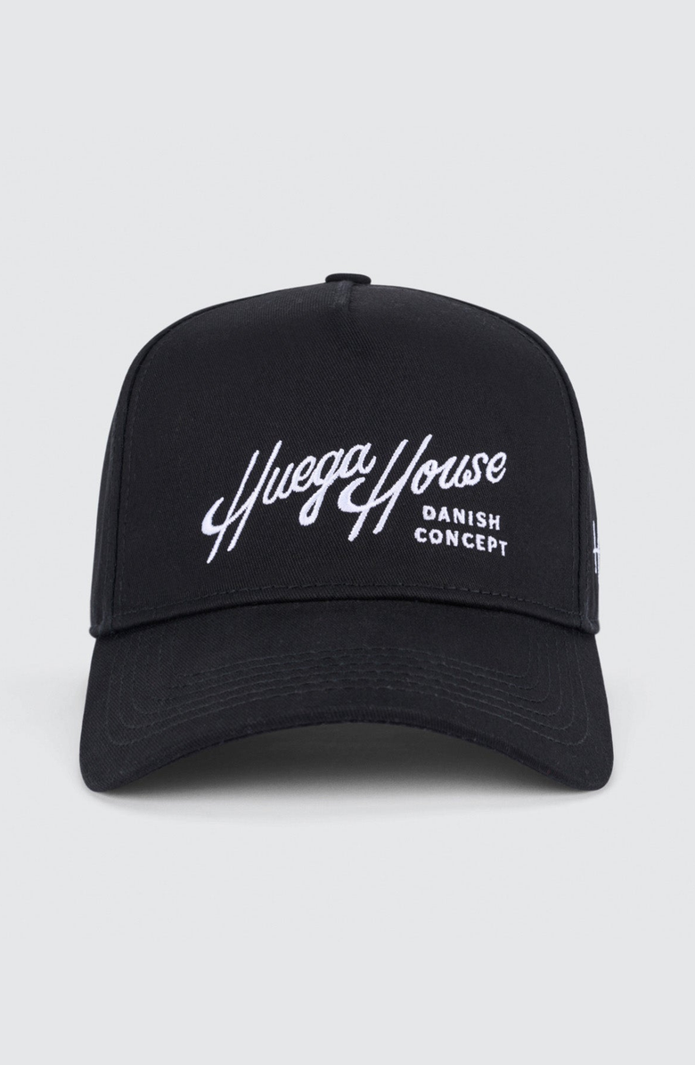 Huega House Retro Script Everyday Hat, Main, color, Everyday Black