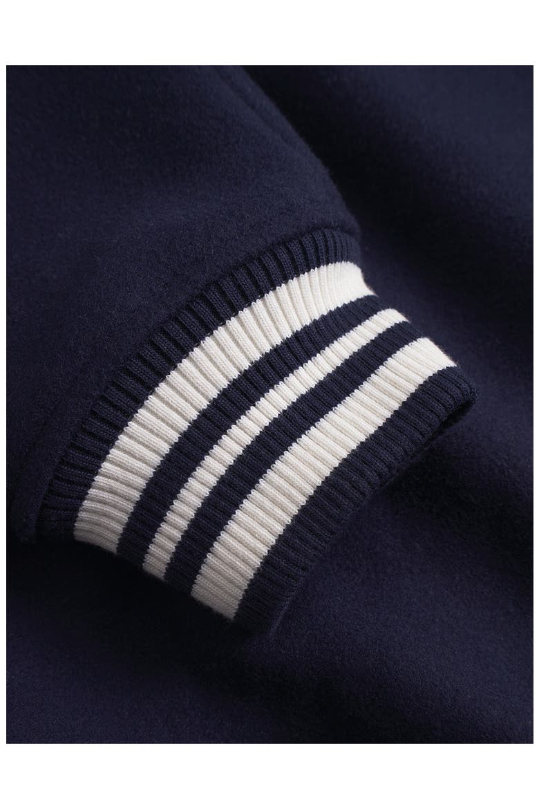 Yale Wool Blend Varsity Jacket, Alternate, color, DARK NAVY