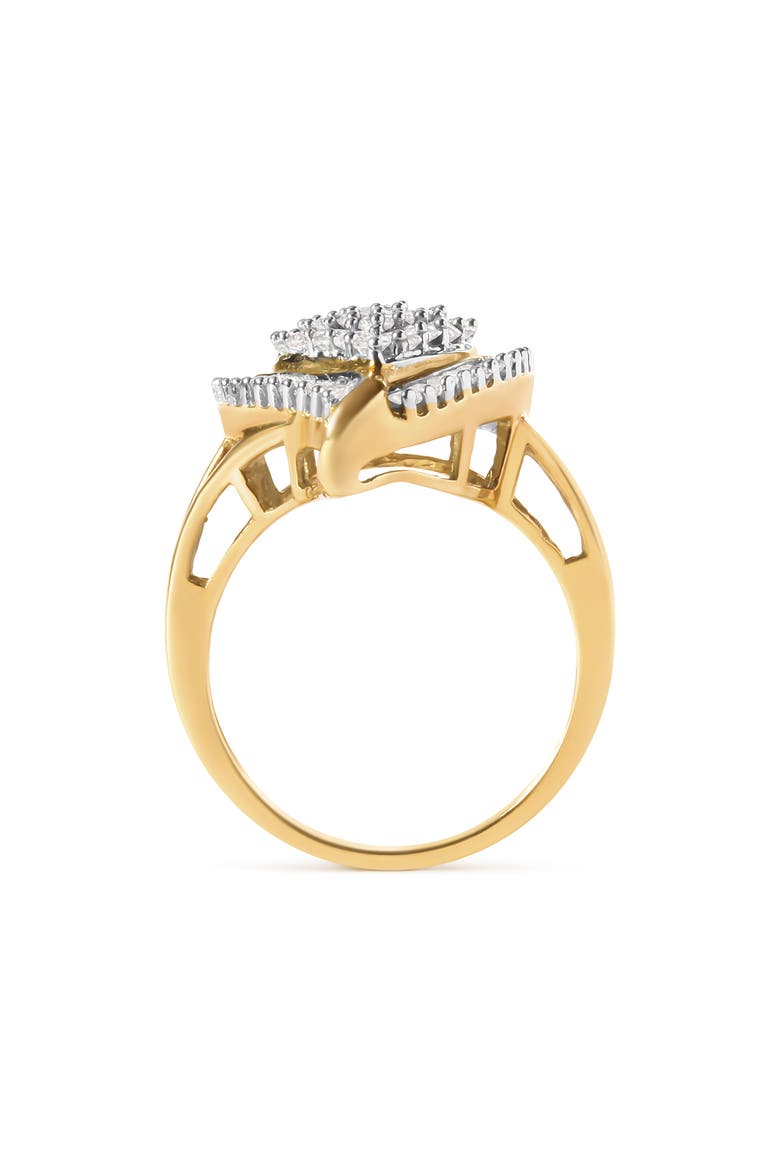 10K Yellow Gold 1 Cttw Diamond Ballerina Cluster Ring, Alternate, color, Yellow