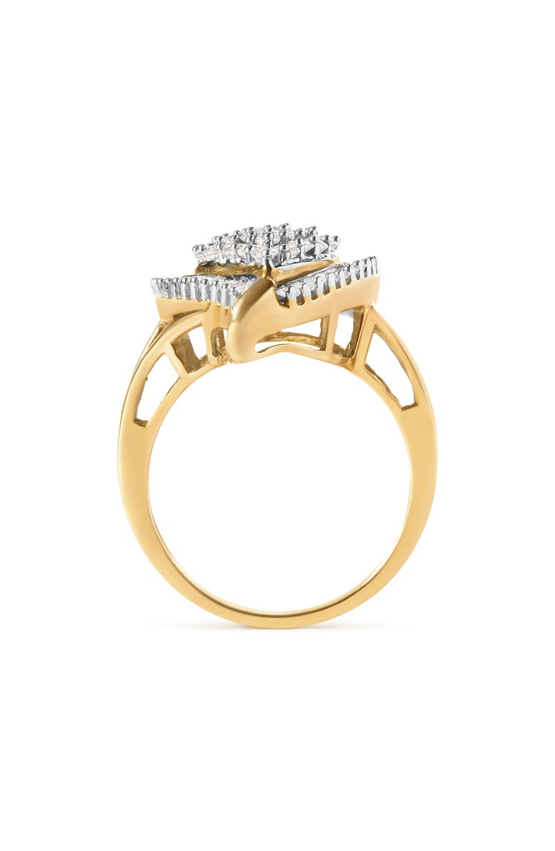 Haus of Brilliance 10K Yellow Gold 1 Cttw Diamond Ballerina Cluster Ring, Alternate, color, Yellow