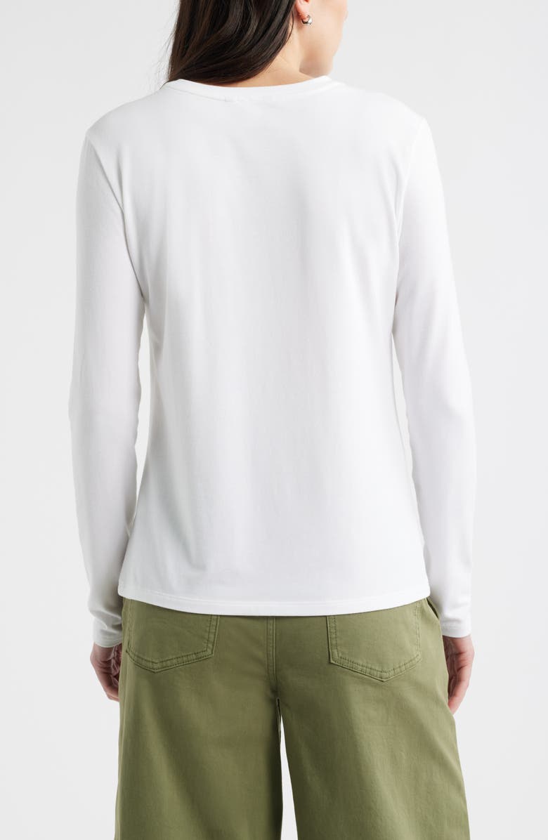 Caslon<sup>®</sup> Crewneck Long Sleeve T-Shirt, Alternate, color, White