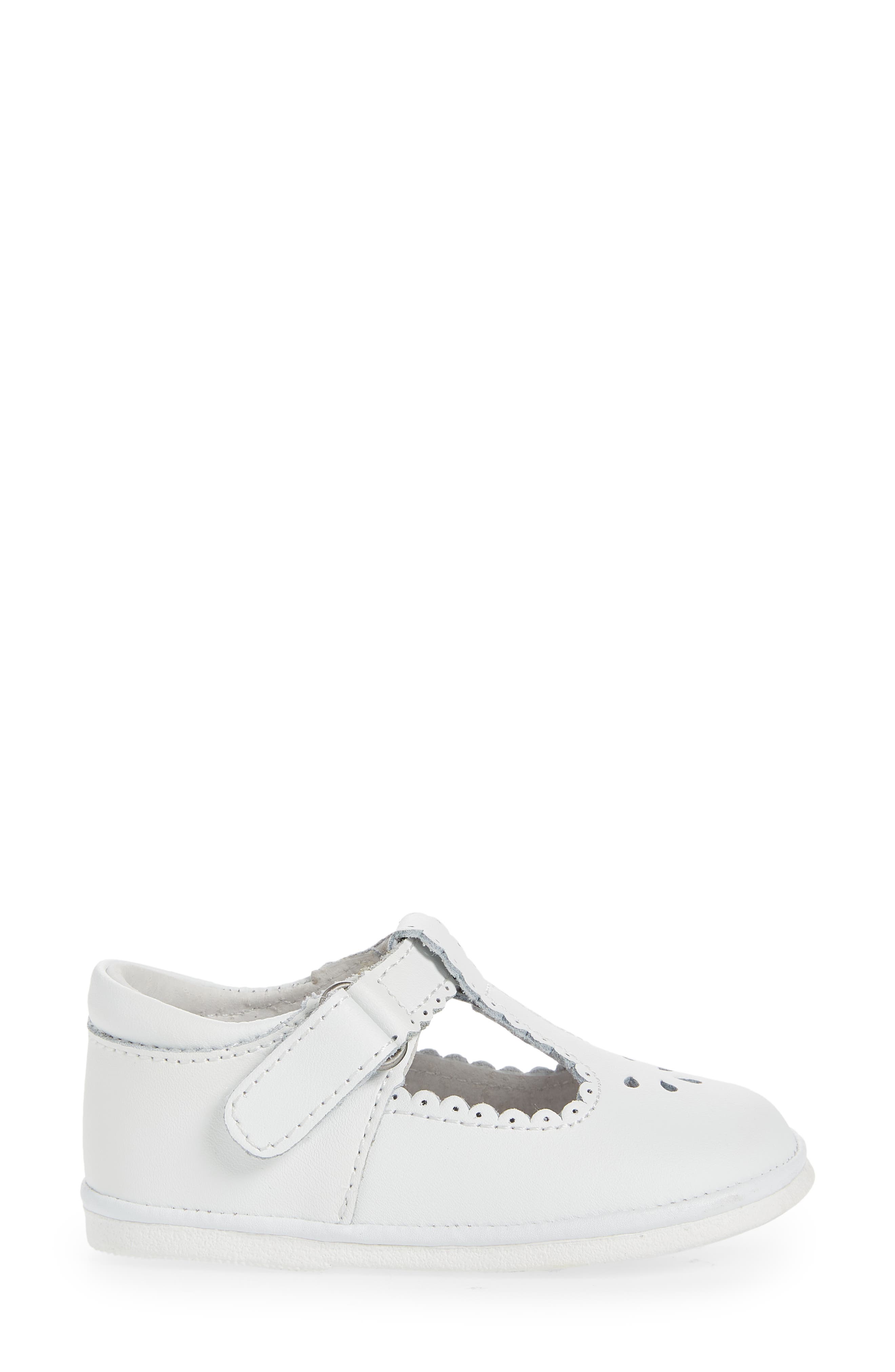 L'AMOUR Dottie Scalloped T-Strap Shoe, Alternate, color, White