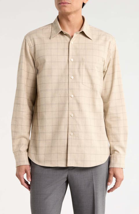 Windowpane Weekend Long Sleeve Button-Up Shirt