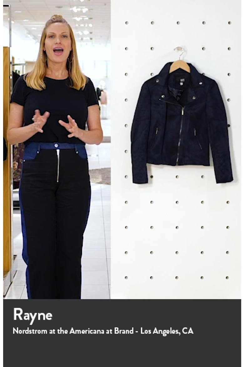 Quilted Panel Faux Suede Moto Jacket video