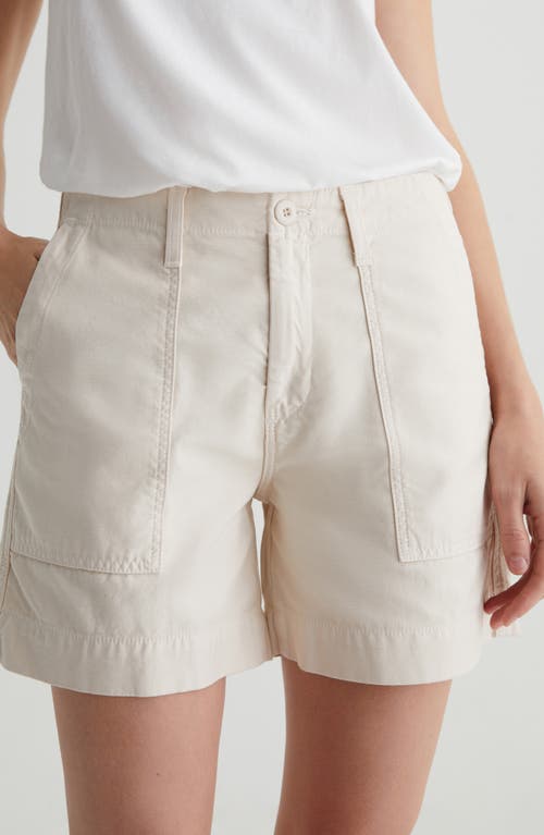 Shop Ag Rosa Cotton Twill Shorts In Opal Stone