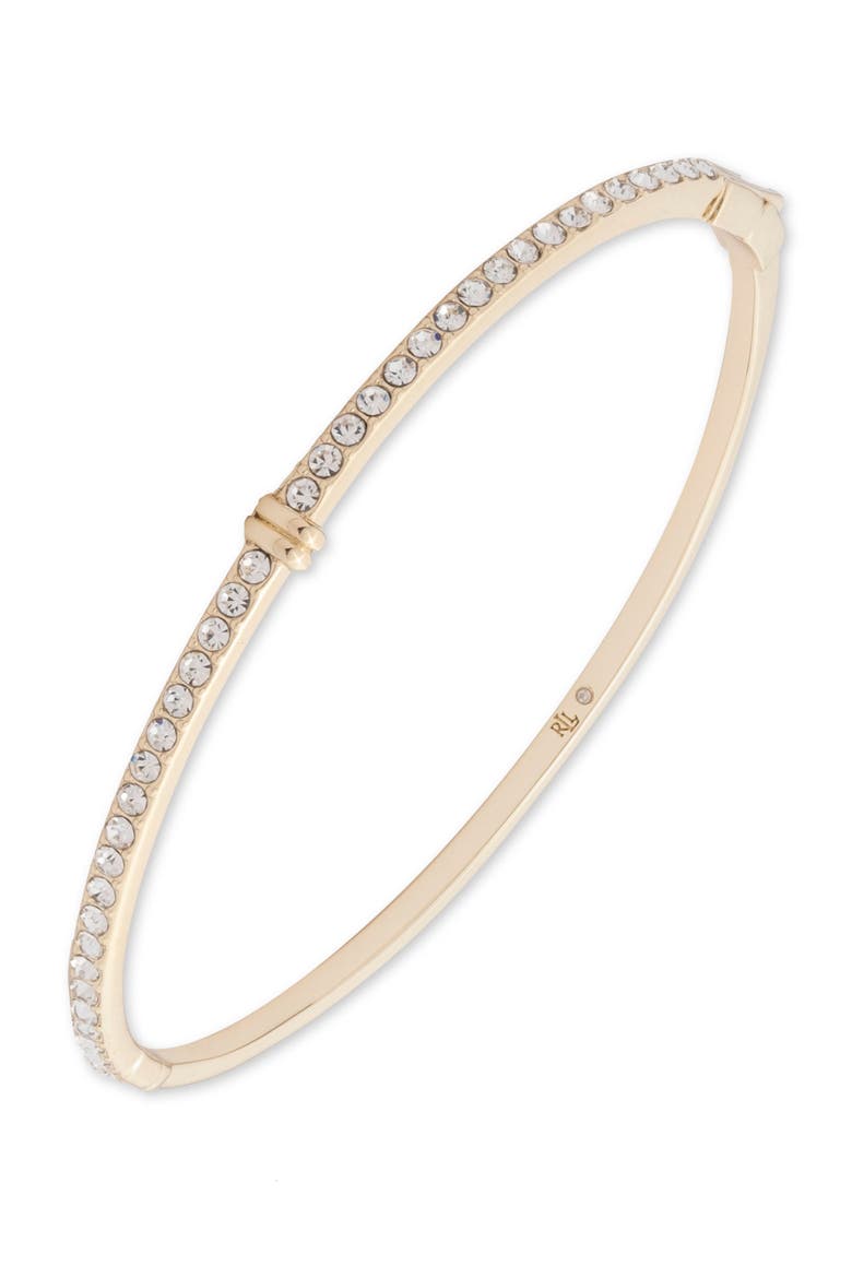 Crystal Pavé Hinged Bangle, Main, color, GOLD