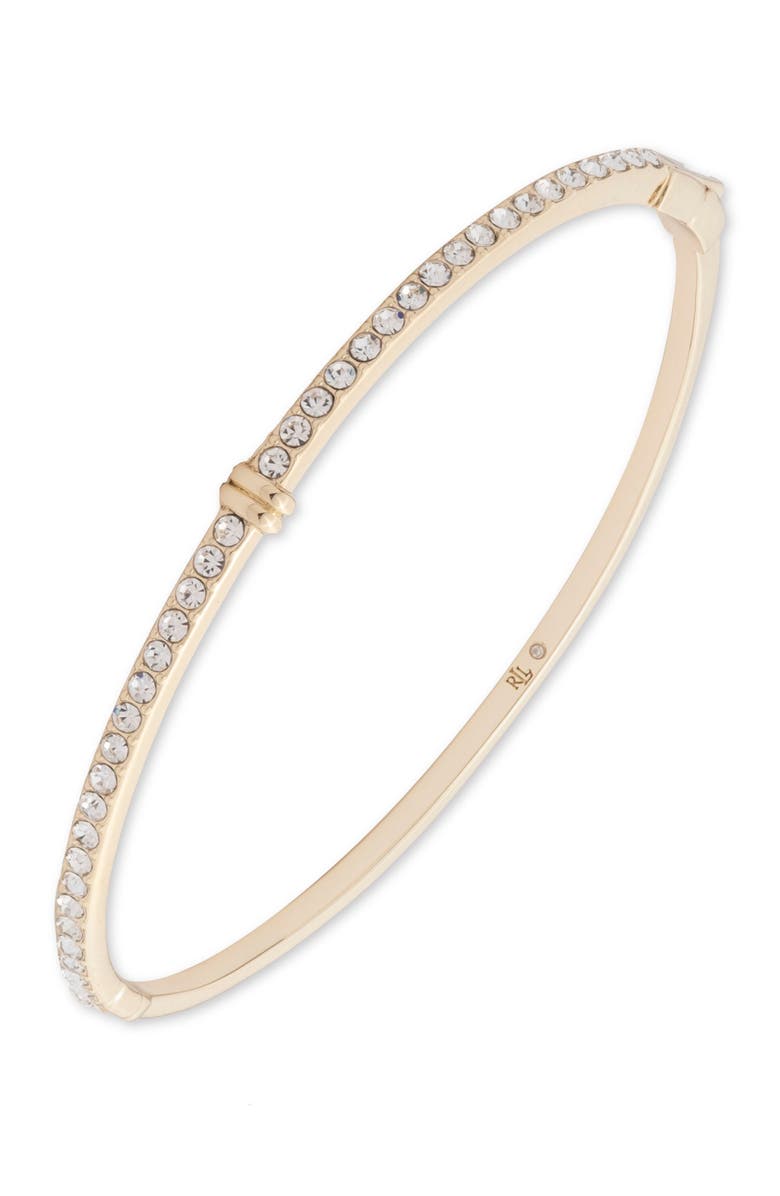 Lauren Ralph Lauren Crystal Pavé Hinged Bangle, Main, color, Gold