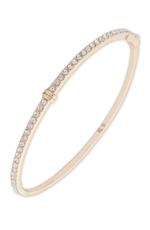 Crystal Pavé Hinged Bangle