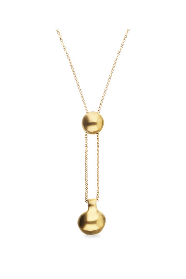18k gold-plated necklace with height-adjustable chain with two weights, Alternate, color, Gold
