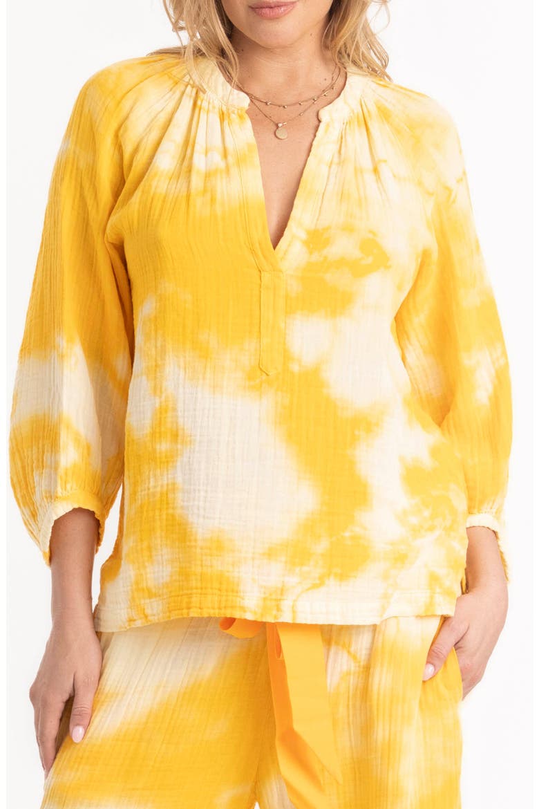Tie Dye Gauze Top, Alternate, color, Sunflower Tie Dye