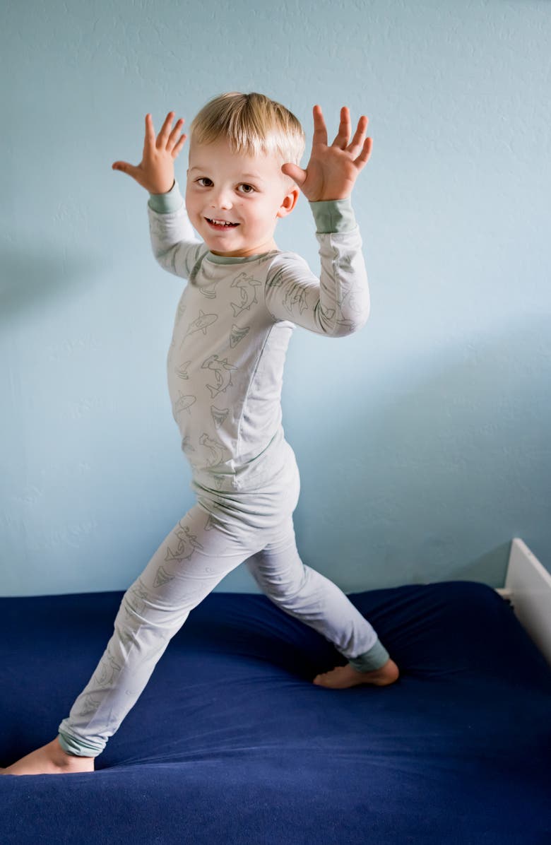 Coco Moon Fin-tastic Fitted Two-Piece Pajamas, Alternate, color, 