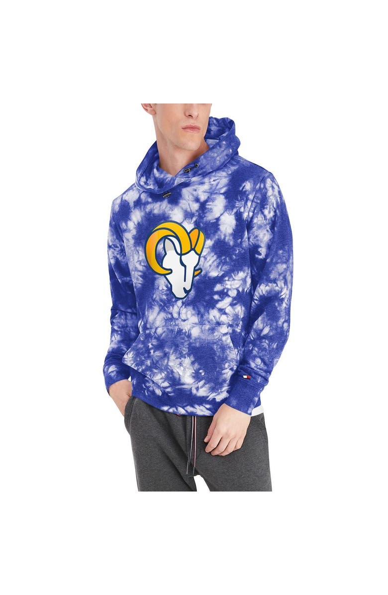 Tommy Hilfiger Men's Tommy Hilfiger Royal Los Angeles Rams Stanley Tie-Dye Pullover Hoodie, Alternate, color, 