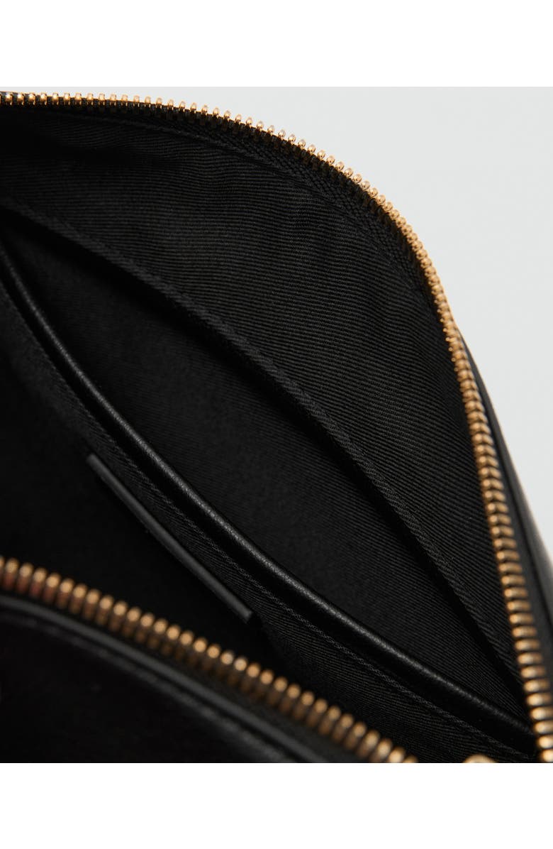 MANGO Faux Leather Shoulder Bag, Alternate, color, Black