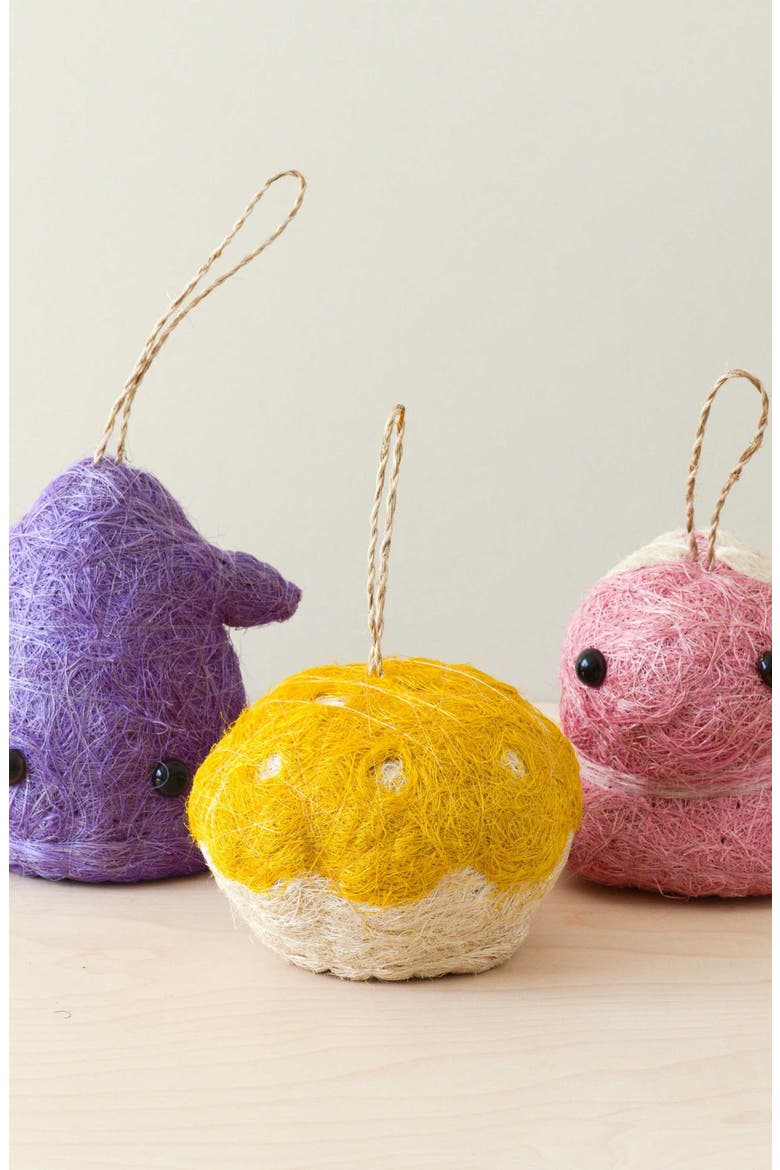 Coco Coir Hanging Planter for Air Plants, Alternate, color, Yellow