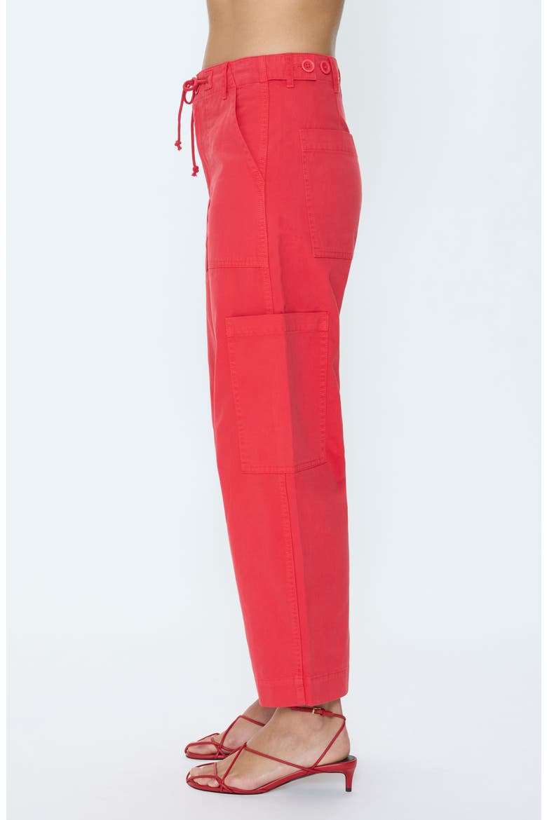 Sabrina High Waist Barrel Twill Utility Pants, Alternate, color, MARASCHINO