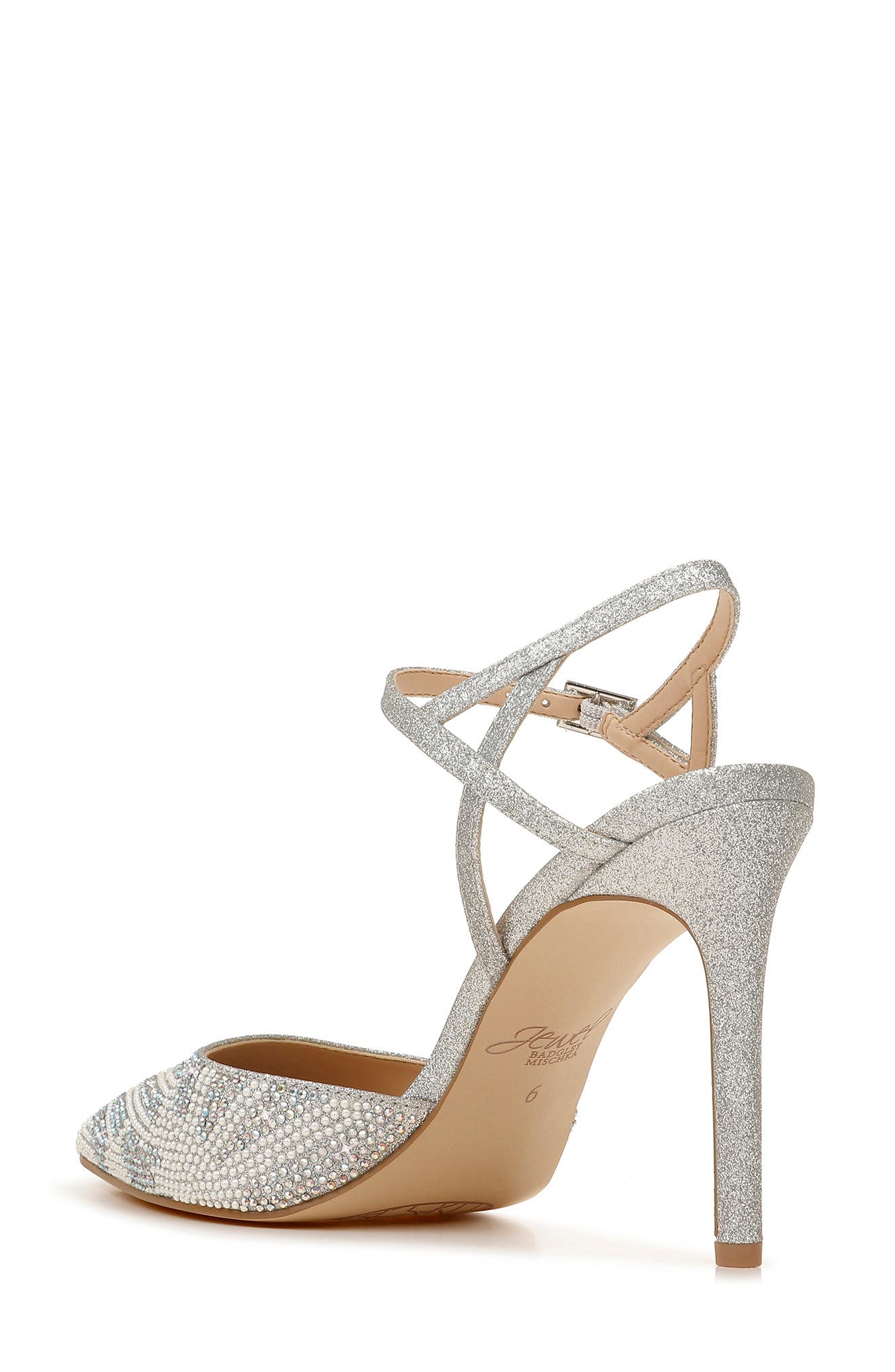 Jewel Badgley Mischka Fedora Crystal Embellished Pointed Toe Pump, Alternate, color, 