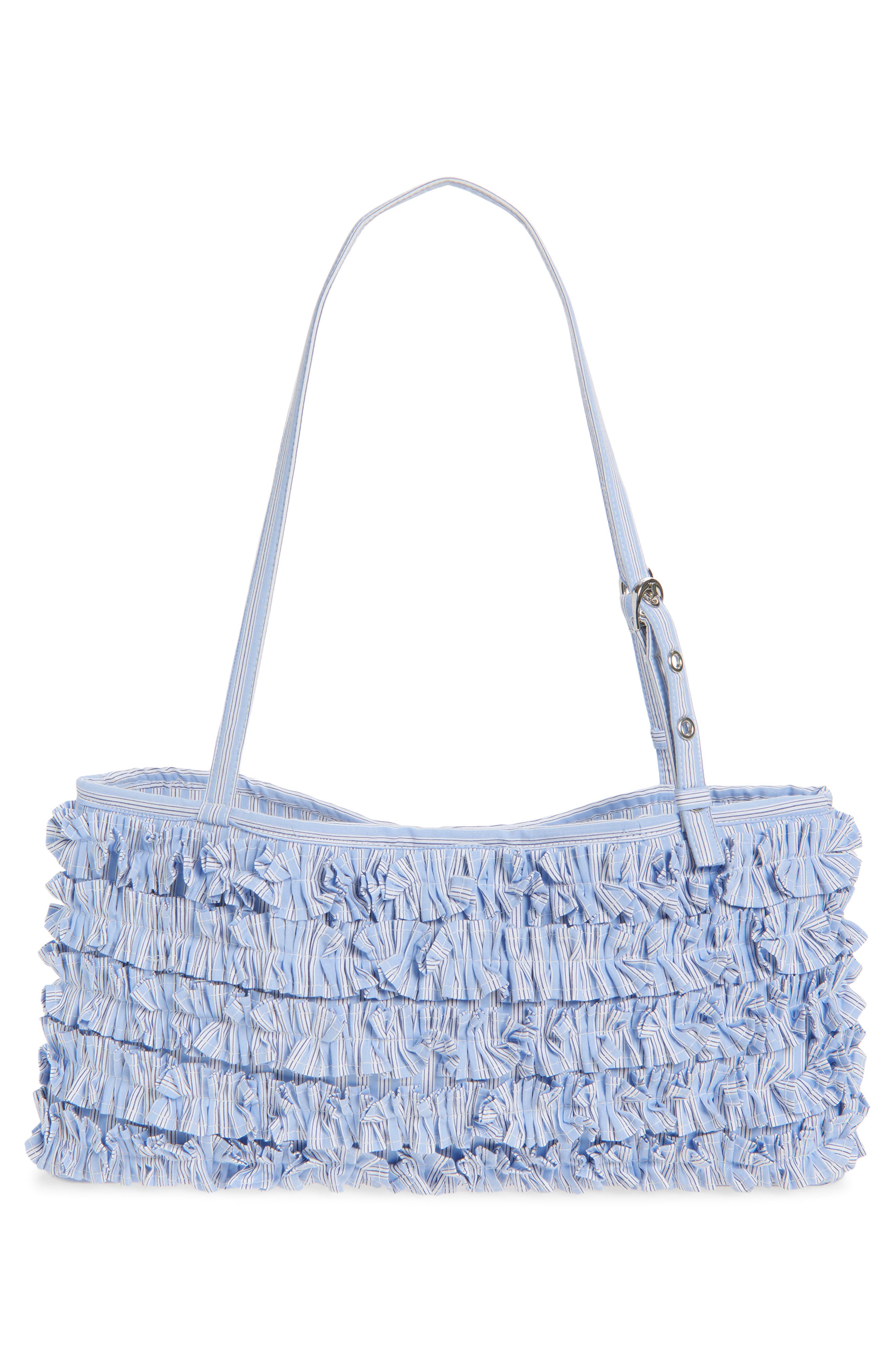 Damson Madder Sophia Ruffle Baguette Shoulder Bag, Alternate, color, Blue