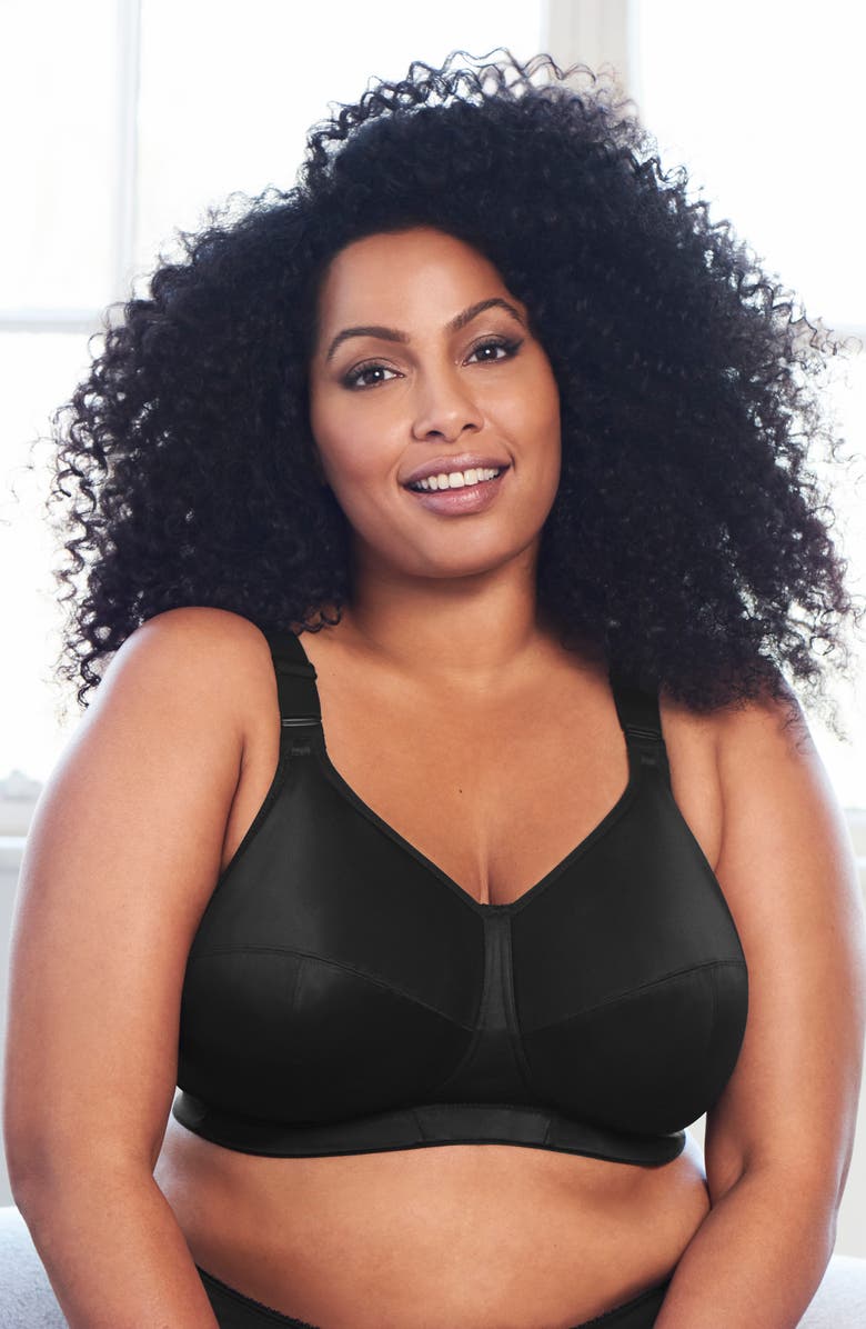 Goddess Celeste Full Figure Soft Cup Bra, Alternate, color, Black