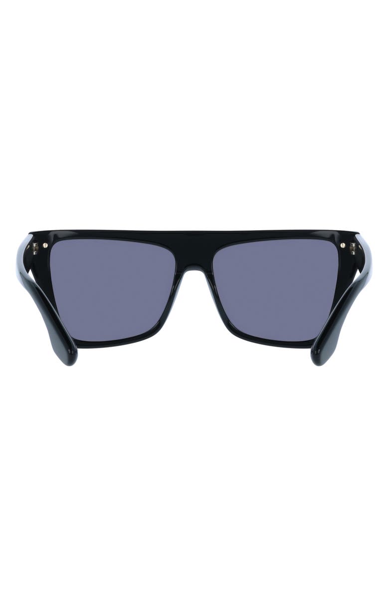 Victoria Beckham 57mm Modified Rectangular Sunglasses, Alternate, color, Black