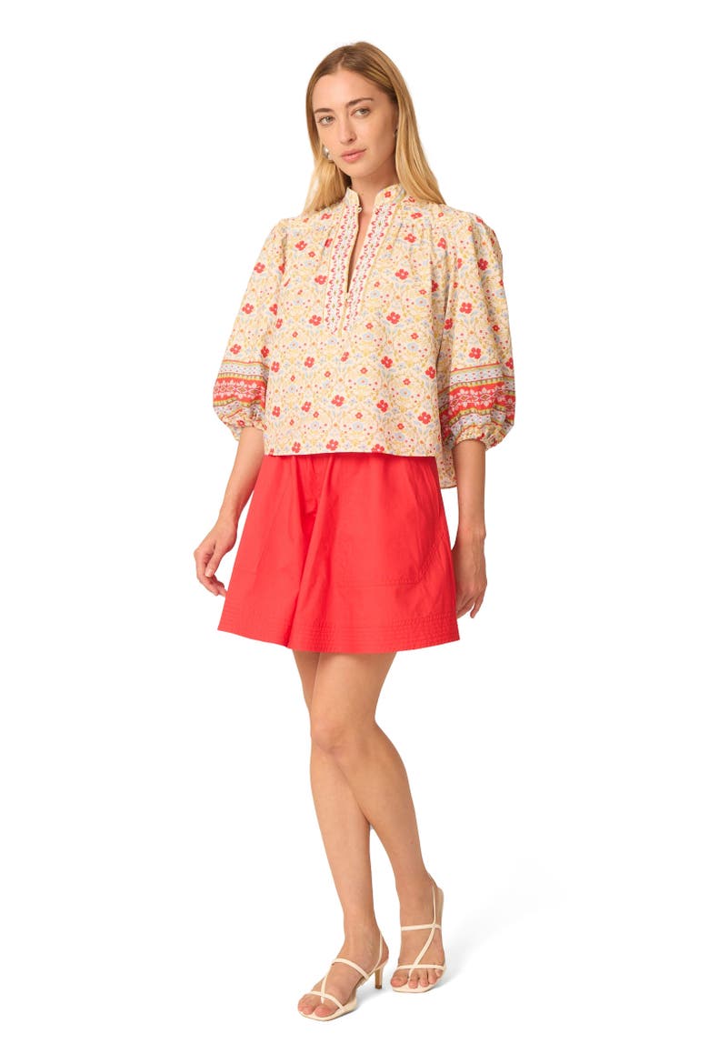 Bethany Blouse, Alternate, color, Red ditsy floral print