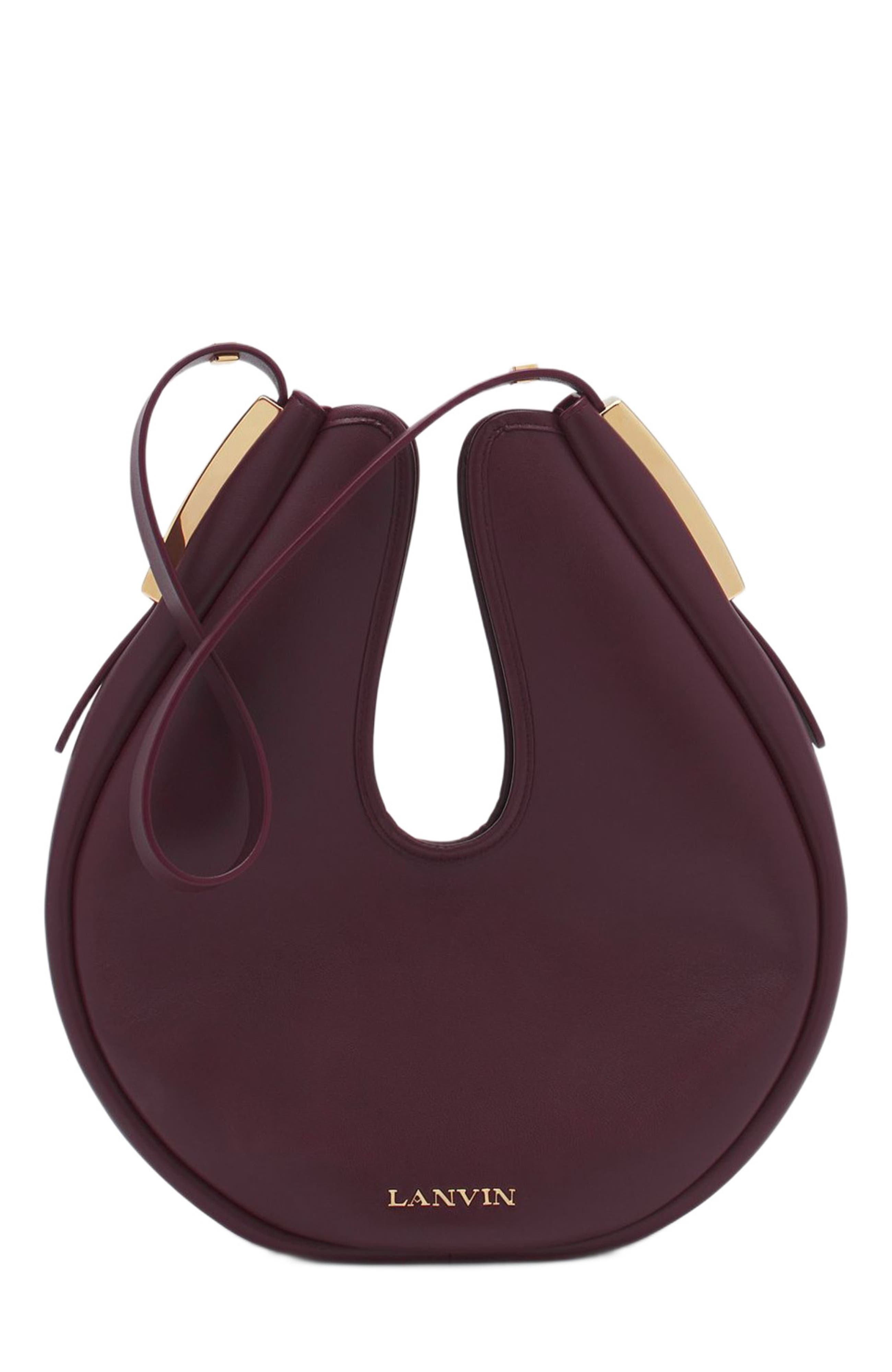 Lanvin Hobo Cymbal Leather Bag, Main, color, 