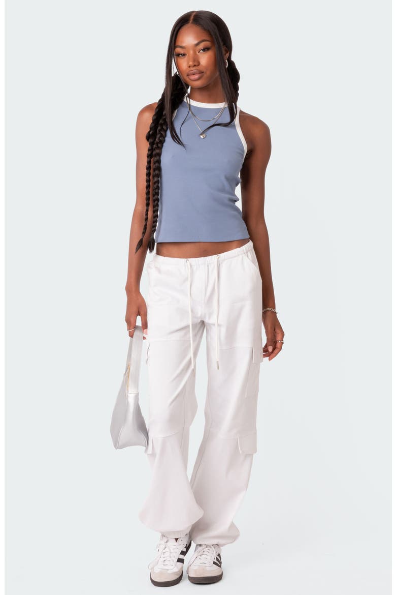 Contrast Rib Tank Top, Alternate, color, BLUE