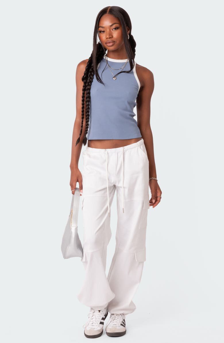 EDIKTED Contrast Rib Tank Top, Alternate, color, Blue