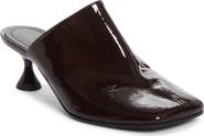 PLAN C Leather Square Toe Mule